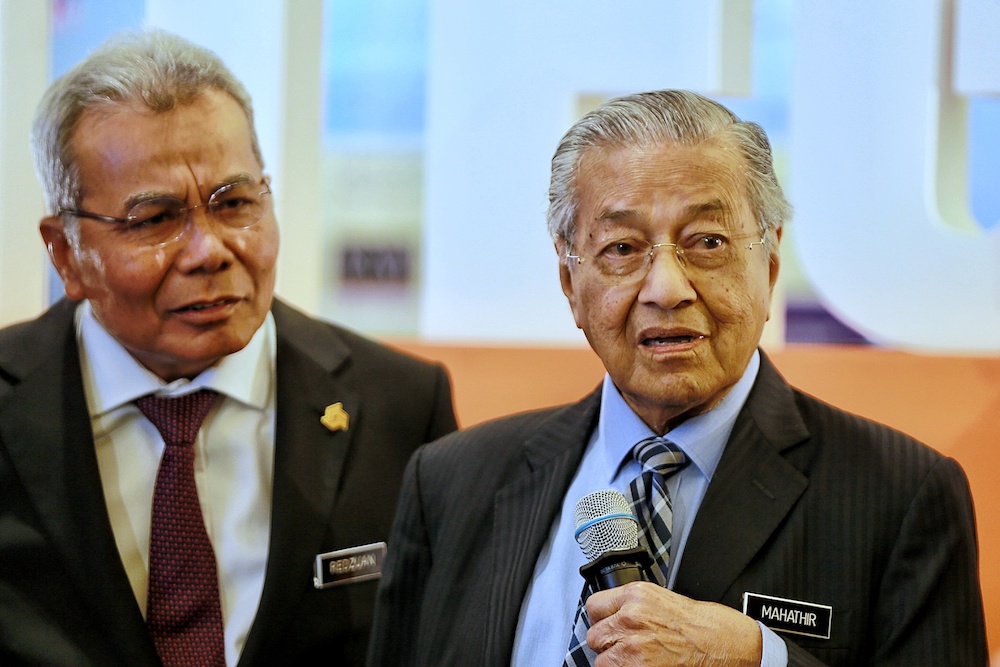 Prime Minister Tun Dr Mahathir Mohamad answers questions during the Bank Rakyat 2019 National Conference on Integrity in Kuala Lumpur January 14, 2020. u00e2u20acu201d Picture by Ahmad Zamzahuri