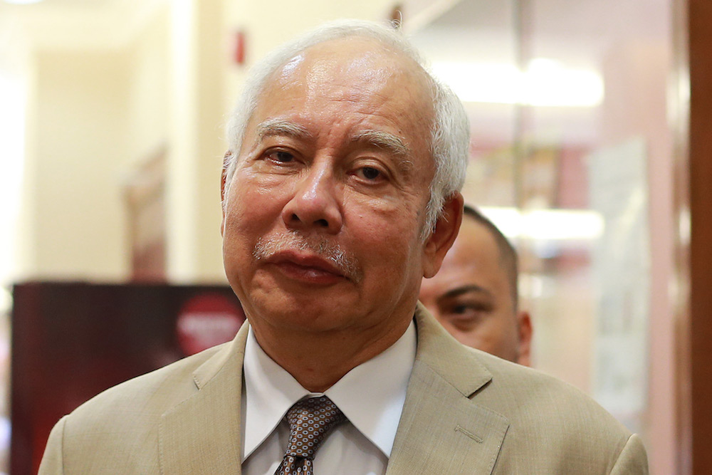 Datuk Seri Najib Razak is pictured at the Kuala Lumpur High Court January 22, 2020. u00e2u20acu201d Picture by Ahmad Zamzahuri