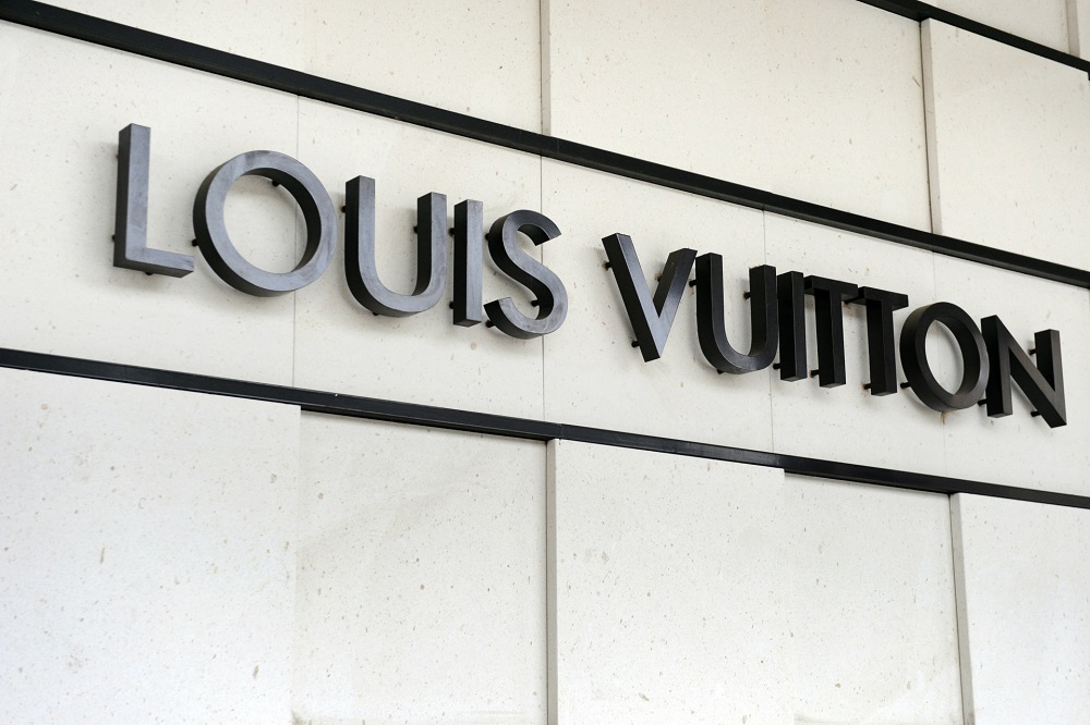 The logo of the French handbags company Louis Vuitton, part of the worldu00e2u20acu2122s biggest luxury group LVMH. u00e2u20acu201d AFP pic