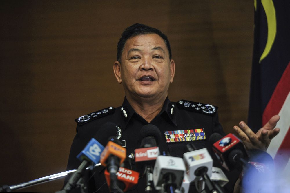 Inspector-General of Police Tan Sri Abdul Hamid Bador speaks during a press conference in Kuala Lumpur January 13, 2020. u00e2u20acu201d Picture by Shafwan Zaidon