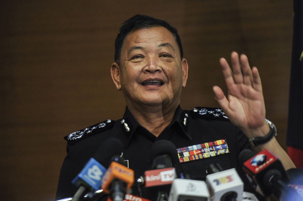 Inspector-General of Police Tan Sri Abdul Hamid Bador speaks during a press conference in Kuala Lumpur January 13, 2020. u00e2u20acu201d Picture by Shafwan Zaidon