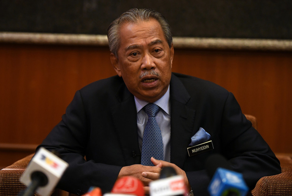 Tan Sri Muhyiddin Yassin speaks to reporters in Putrajaya January 16, 2020. u00e2u20acu201d Bernama pic