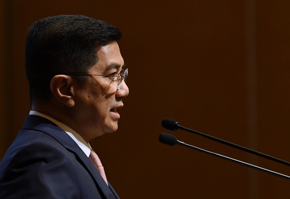 Economic Affairs Minister Datuk Seri Mohamed Azmin Ali speaks during the signing of a strategic cooperation between Petroliam Nasional Bhd and Agrobank in Kuala Lumpur January 28, 2020. u00e2u20acu201d Bernama pic