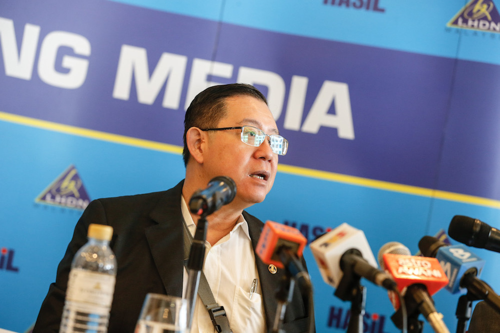 Finance Minister Lim Guan Eng speaks to the press after officiating the Internal Revenue Boardu00e2u20acu2122s directorsu00e2u20acu2122 conference in George Town January 13, 2020. u00e2u20acu201d Picture by Sayuti Zainudin