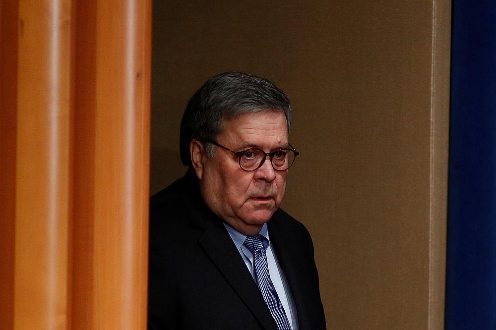 nUS Attorney General William Barr arrives to announce the findings of the investigation into the December 6, 2019, shootings at the Pensacola Naval Air Station during a news conference in Washington January 13, 2020. u00e2u20acu201d Reuters pic 