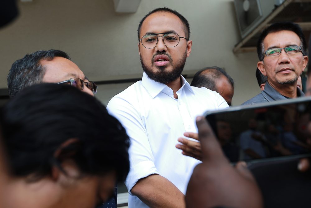 Perak PKR chairman Farhash Wafa Salvador Rizal Mubarak is seen outside the partyu00e2u20acu2122s headquarters in Petaling Jaya January 18, 2020. u00e2u20acu2022 Picture by Ahmad Zamzahuri