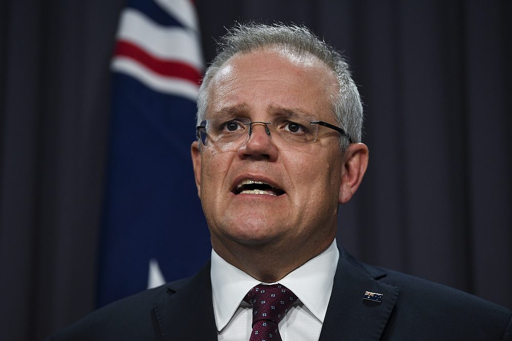 Australian Prime Minister Scott Morrison speaks during a press conference at Parliament House in Canberra, January 5, 2020. u00e2u20acu201d AAP Image/Lukas Coch pic via Reuters