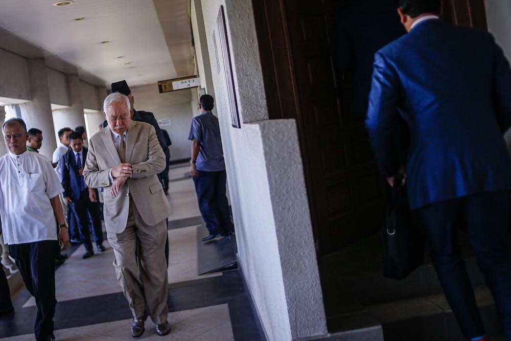 Datuk Seri Najib Razak is seen at the Kuala Lumpur Courts Complex January 7, 2020. u00e2u20acu2022 Picture by Hari Anggara