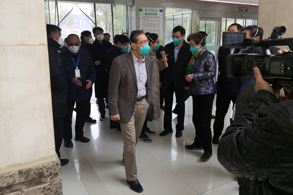 Zhong Nanshan visits the Jinyintan hospital, where the patients with pneumonia caused by the new strain of coronavirus are being treated, in Wuhan January 19, 2020. u00e2u20acu201d Picture by China Daily via Reuters