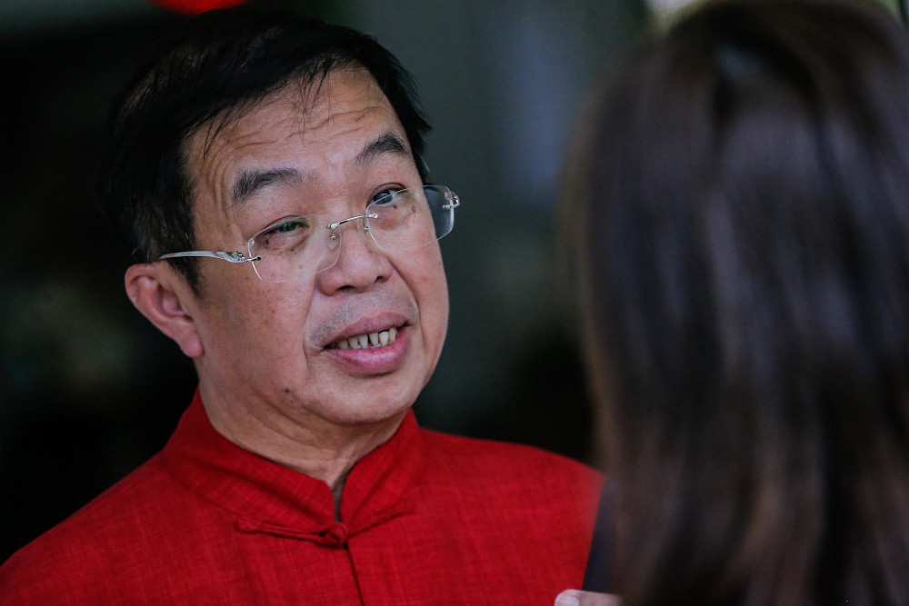 Cheras MP Tan Kok Wai speaks to reporters after attending the Chinese New Year celebration at King George V Old Folksu00e2u20acu2122 Home Kuala Lumpur on January 28, 2020. u00e2u20acu201d Picture by Hari Anggara