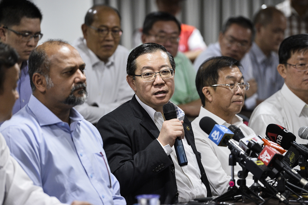 DAP secretary-general Lim Guan Eng speaks during DAP press conference at their headquarters on February 24, 2020. u00e2u20acu201d Picture by Miera Zulyana