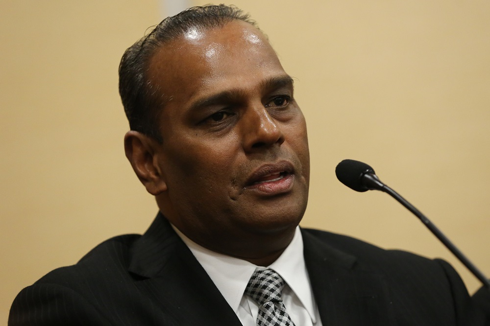 MIC deputy president Datuk Seri M. Saravanan speaks during a press conference at Umnou00e2u20acu2122s headquarters in Kuala Lumpur February 25, 2020. u00e2u20acu201d Picture by Yusof Mat Isa