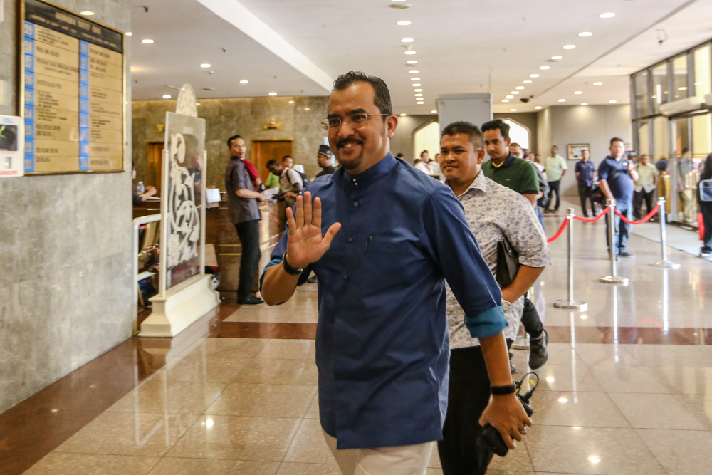 Umno Youth chief Datuk Asyraf Wajdi Dasuki is pictured at the partyu00e2u20acu2122s headquarters in Kuala Lumpur February 27, 2020. u00e2u20acu201d Picture by Firdaus Latif