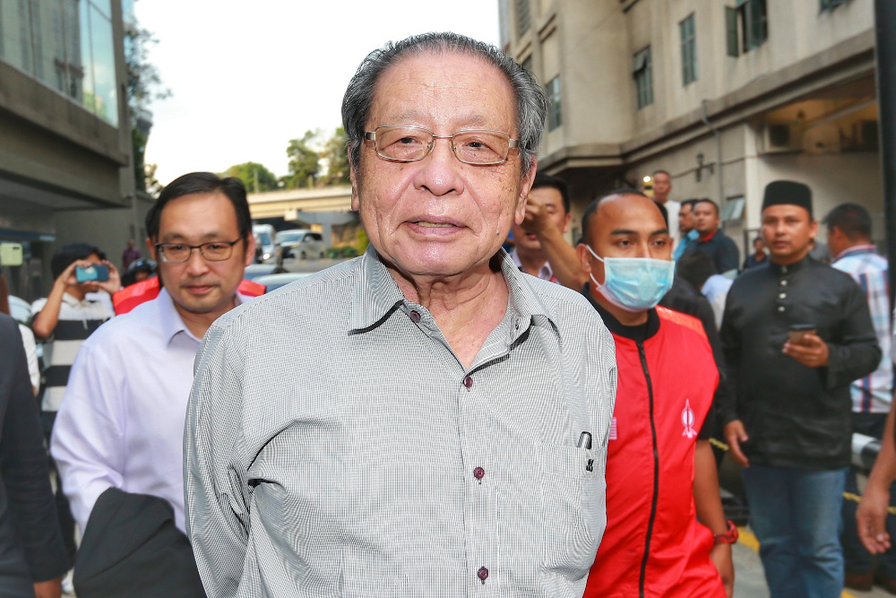 Lim Kit Siang leaves the Eastin Hotel in Kuala Lumpur February 28, 2020. u00e2u20acu201d Picture by Ahmad Zamzahuri