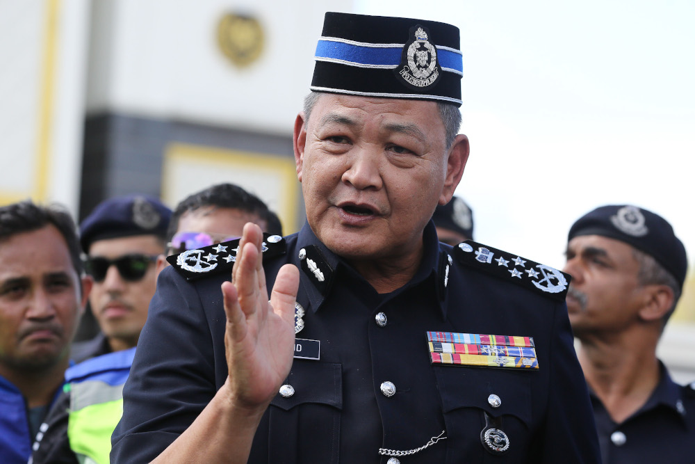 IGP Tan Sri Abdul Hamid Bador speaks to reporters outside Istana Negara in Kuala Lumpur February 28, 2020. u00e2u20acu201d Picture by Yusof Mat Isa