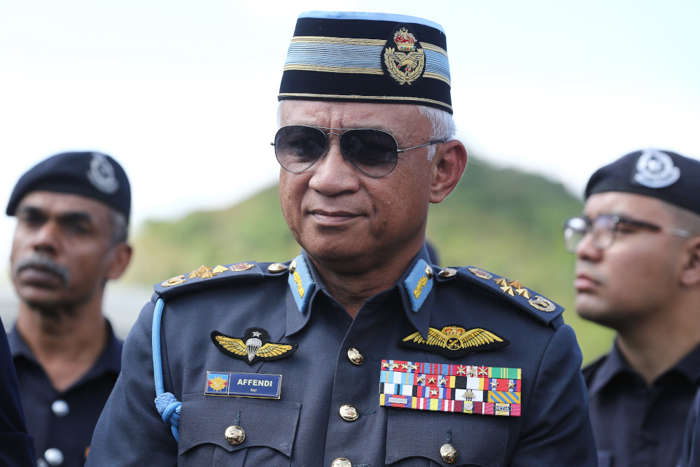 Chief of Defence Force Gen Tan Sri Affendi Buang speaks to reporters outside Istana Negara in Kuala Lumpur February 28, 2020. u00e2u20acu201d Picture by Yusof Mat Isa