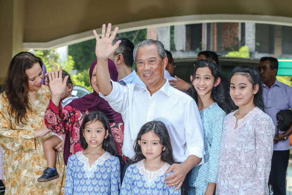 Parti Pribumi Bersatu Malaysia president Tan Sri Muhyiddin Yassin celebrates after being appointed as Malaysiau00e2u20acu2122s 8th Prime Minister in front of his house in Bukit Damansara February 29, 2020. u00e2u20acu201d Picture by Firdaus Latif