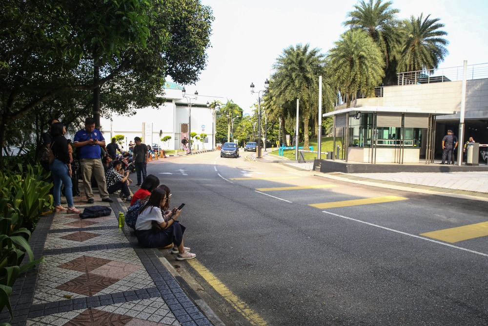 Members of the media wait outside the Yayasan Al-Bukhary in Kuala Lumpur February 29, 2020. u00e2u20acu201d Picture by Yusof Mat Isa