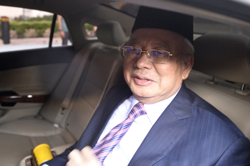 Pekan MP Datuk Seri Najib Razak is seen leaving the Istana Negara after meeting with the Agong, in Kuala Lumpur February 25,2020. u00e2u20acu201d Picture by Miera Zulyana