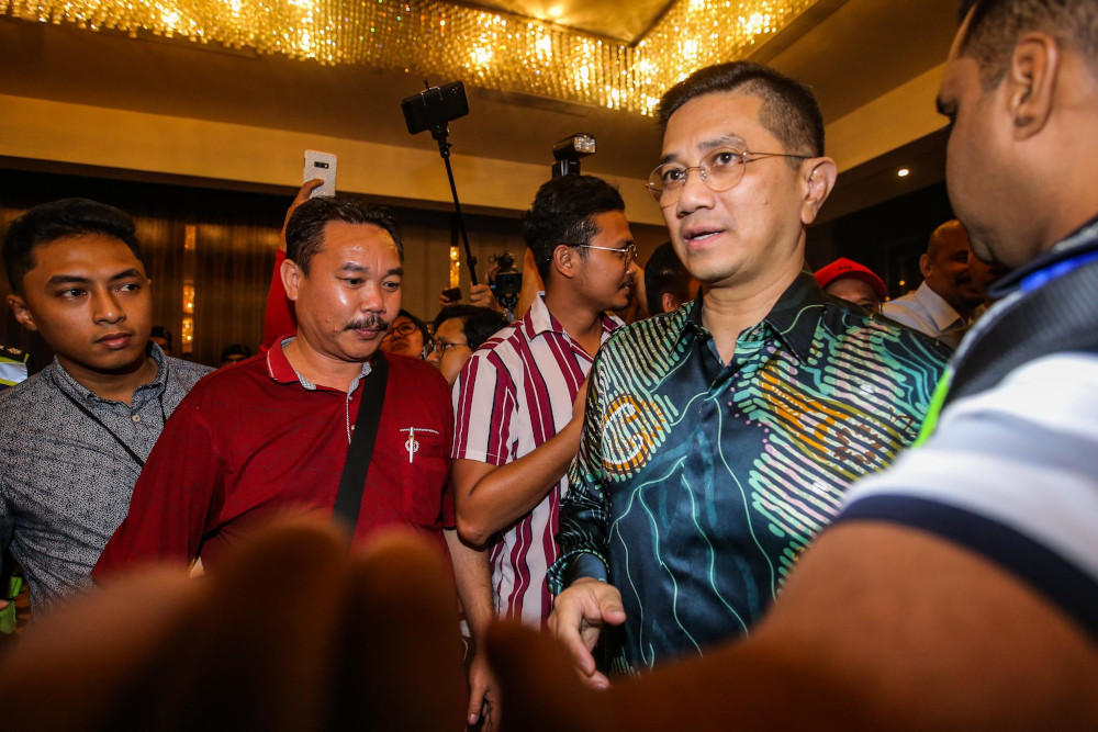PKR deputy president Datuk Seri Azmin Ali arrives at the Sheraton Hotel in Petaling Jaya February 23, 2020. u00e2u20acu201d Picture by Hari Anggara
