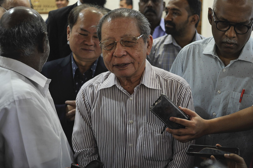 Lim Kit Siang speaks to the media at the Kuala Lumpur Court Complex, February 24, 2020. u00e2u20acu201d  Picture by Shafwan Zaidon