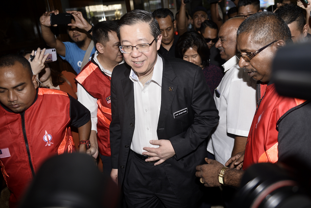 Minister of Finance, Lim Guan Eng arrives for the DAP meeting at the DAP headquarters, February 24, 2020. u00e2u20acu201d Picture by Miera Zulyana