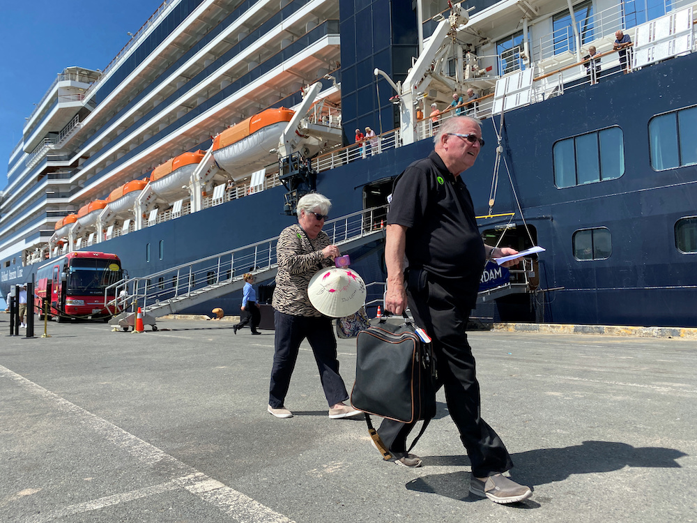 File photo of passengers leave the cruise ship MS Westerdam in the Cambodian port of Sihanoukville, February 15, 2020. u00e2u20acu201d Reuters picnnn