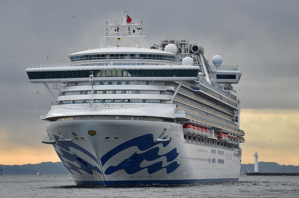 The Diamond Princess cruise ship, with over 3,700 people quarantined onboard due to fears of the new coronavirus, arrives at the Daikoku Pier Cruise Terminal in Yokohama port on February 6, 2020. u00e2u20acu201d AFP pic