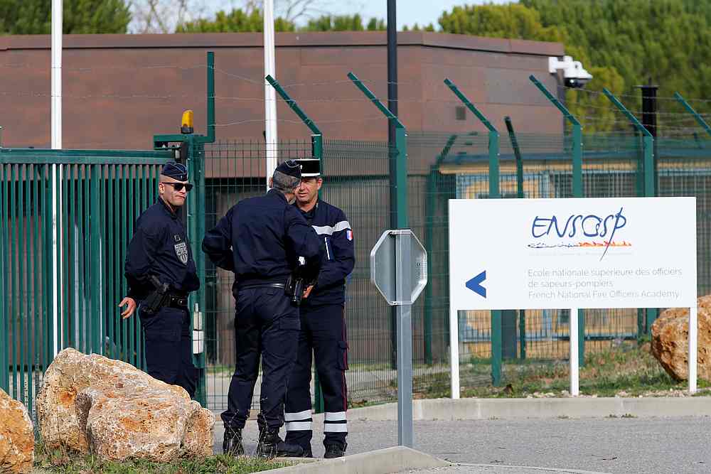 Police officers on guard at a firefighter school, where people will be quarantined after their evacuation from Wuhan area, in Aix-en-Provence, near Marseille, France February 2, 2020. u00e2u20acu201d Reuters pic