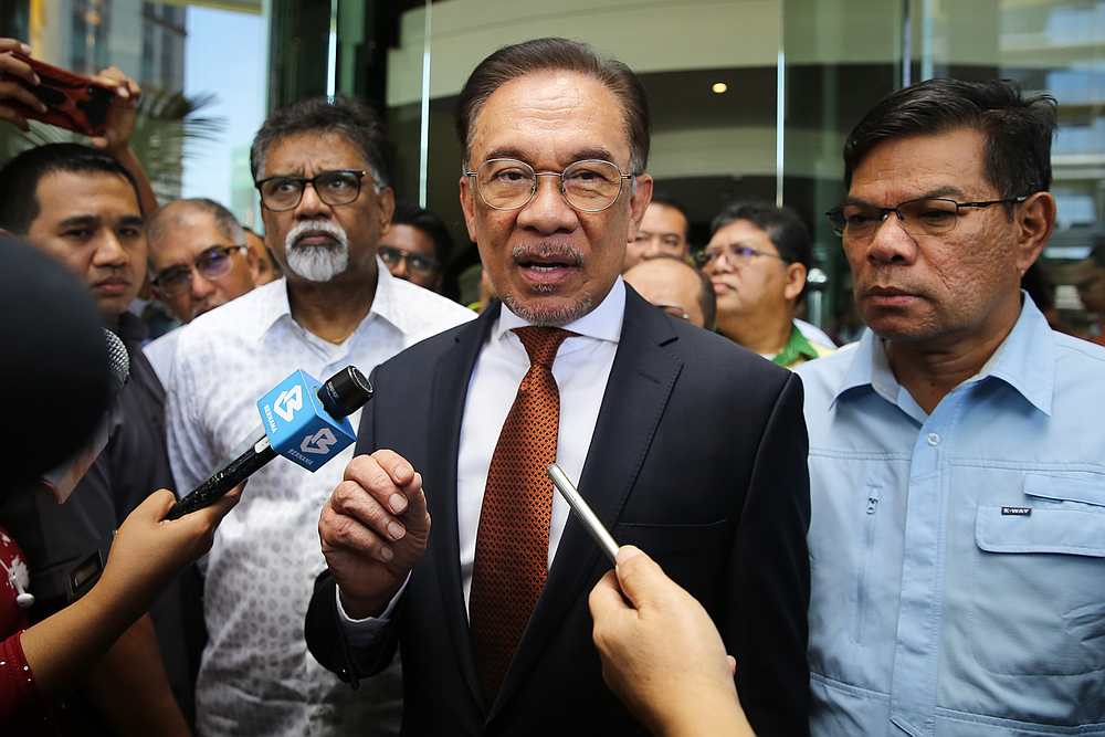 PKR president Datuk Seri Anwar Ibrahim speaks to reporters at the Eastin Hotel in Petaling Jaya February 29, 2020. u00e2u20acu201d Picture by Yusof Mat Isa