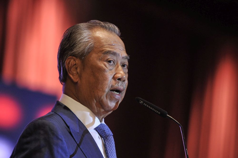 Home Minister Tan Sri Muhyiddin Yassin delivers his speech during the launch of the National Anti-Drug Month in Putrajaya, February 18, 2020. u00e2u20acu201d Picture by Shafwan Zaidon