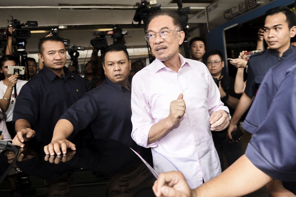 PKR President Datuk Seri Anwar Ibrahim is seen leaving the Eastin Hotel February 27,2020. u00e2u20acu201d Picture by Miera Zulyana