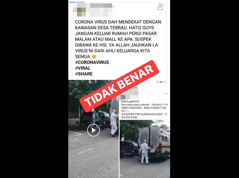 The Johor Health Department has denied allegations on a Facebook post that claimed that the novel coronavirus (2019-nCoV) has reached Desa Tebrau. u00e2u20acu201d Picture from Facebook/Jabatan Kesihatan Negeri Johor