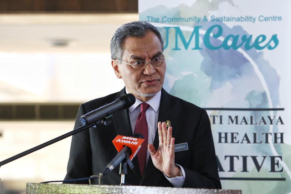 Health Minister Datuk Seri Dzulkefly Ahmad speaks during the launch of the mental wellness programme at Universiti Malaya in Kuala Lumpur February 20, 2020. u00e2u20acu2022 Picture by Choo Choy May