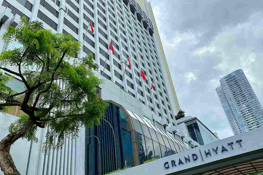 The facade of the Grand Hyatt hotel in Singapore February 5, 2020. u00e2u20acu201d Reuters pic
