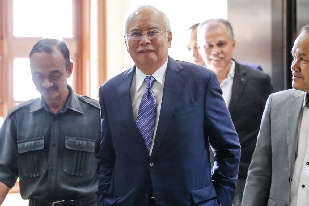 Datuk Seri Najib Razak is pictured at the Kuala Lumpur High Court February 3, 2020. u00e2u20acu201d Picture by Firdaus Latif