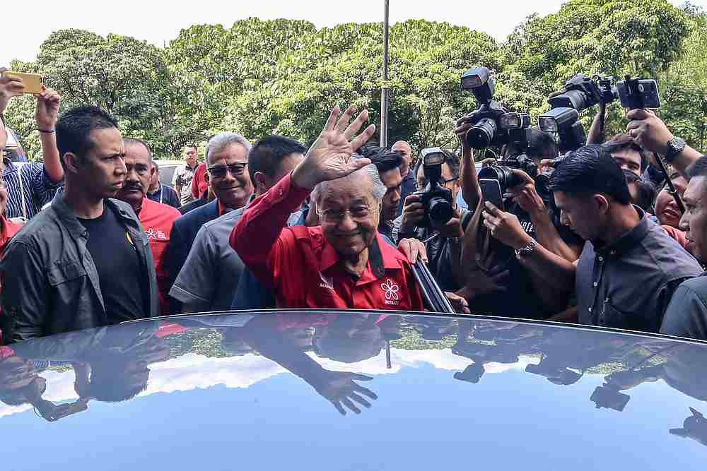 Bersatu chairman Tun Dr Mahathir Mohamad leaves the PBBM headquarters in Petaling Jaya February 23, 2020. u00e2u20acu201d Picture by Firdaus Latif