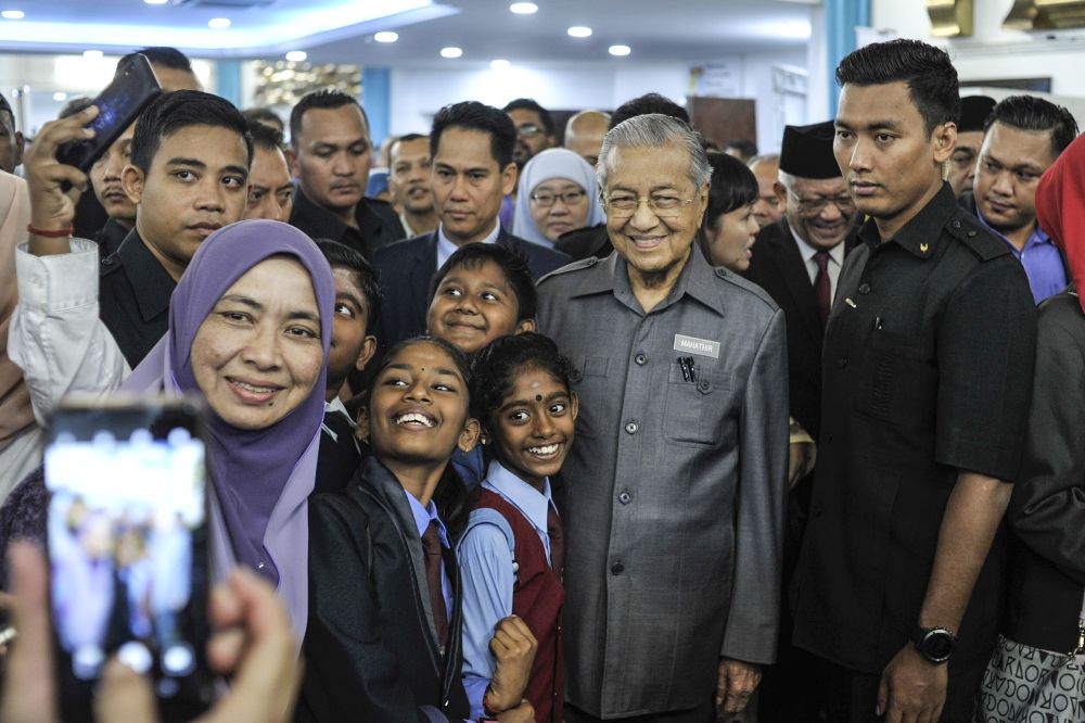 Prime Minister Tun Dr Mahathir Mohamad poses for the camera after launching the National Reading Decade at Universiti Kebangsaan Malaysia in Bangi February 13, 2020. u00e2u20acu2022 Picture by Shafwan Zaidon