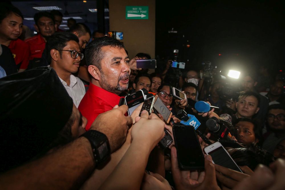 Datuk Marzuki Yahya speaks to reporters after a meeting at the Parti Pribumi Bersatu Malaysia headquarters in Petaling Jaya February 24, 2020. u00e2u20acu201d Picture by Hari Anggara