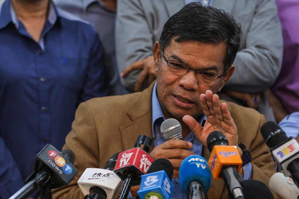 PKR secretary-general Datuk Seri Saifuddin Nasution Ismail speaks to reporters during a press conference at the partyu00e2u20acu2122s headquarters in Petaling Jaya February 24, 2020. u00e2u20acu2022 Picture by Hari Anggara