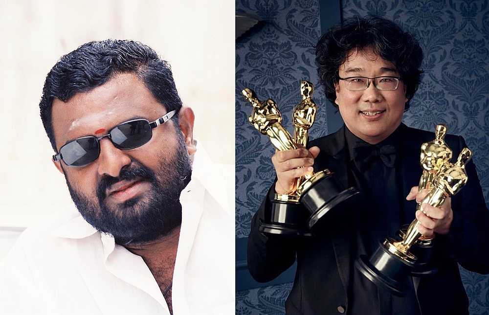 PL Thennapan (left) has accused u00e2u20acu02dcParasiteu00e2u20acu2122 director and co-writer Bong Joon-Ho (right) of copying his 1999 film u00e2u20acu02dcMinsara Kanna.u00e2u20acu2122 u00e2u20acu201d Composite image from Facebook/thennapan.pl.94 and Instagram/neonrated