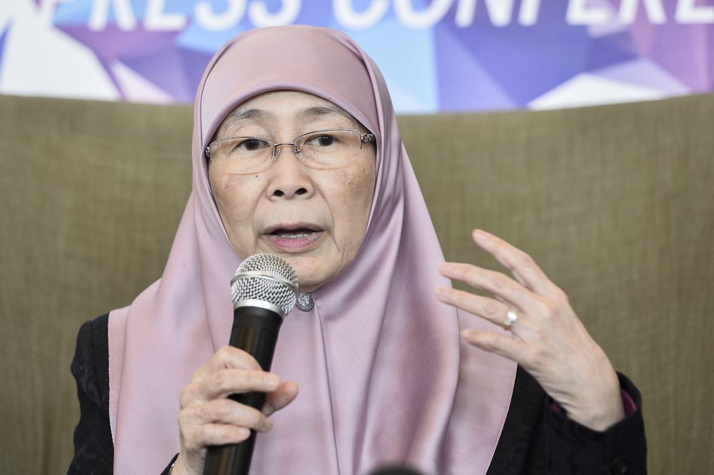 Deputy Prime Minister Datuk Seri Wan Azizah Wan Ismail speaks during a press conference in Putrajaya February 19,2020. u00e2u20acu2022 Picture by Miera Zulyana