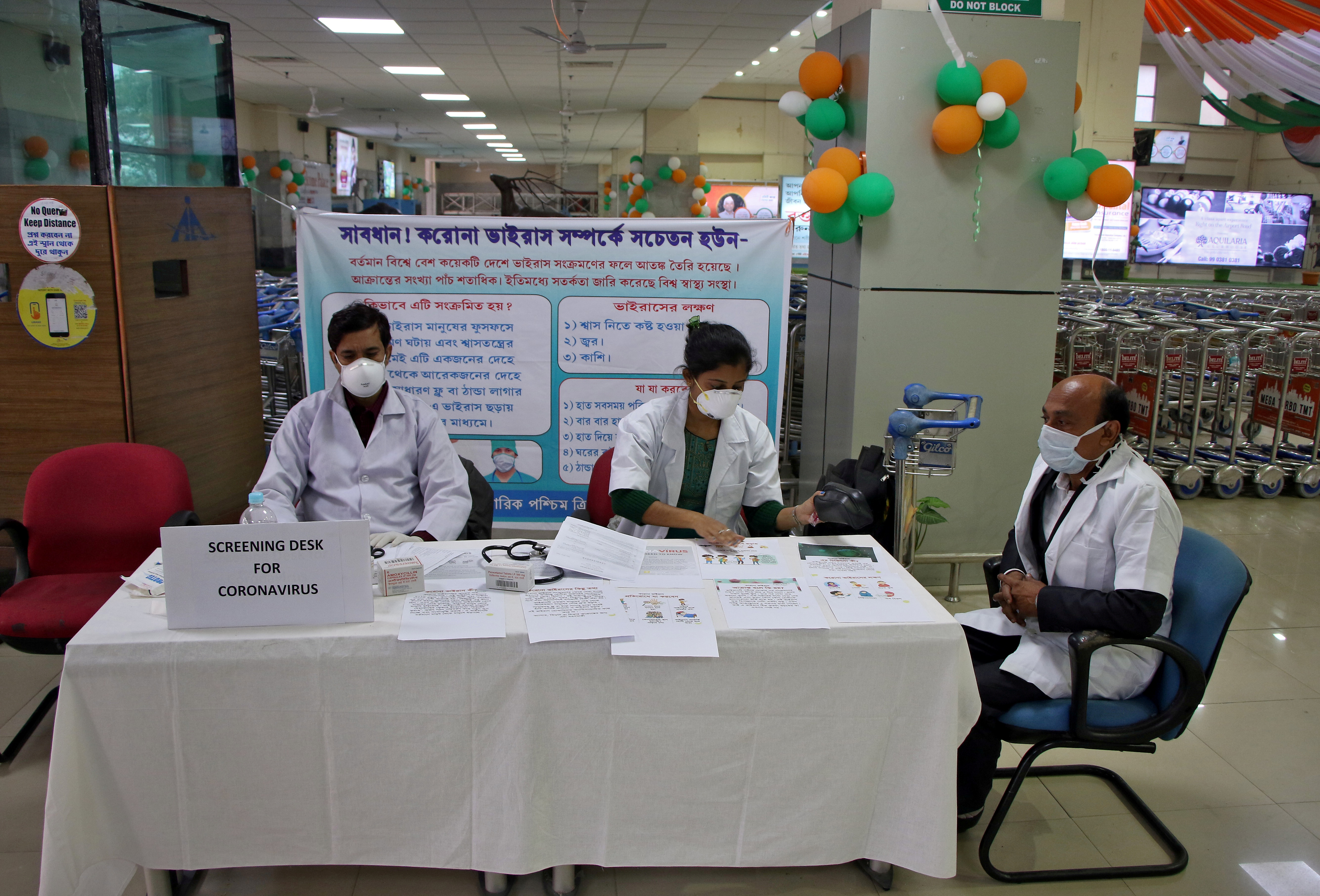 A health desk is set up to screen travellers for signs of the coronavirus at Maharaja Bir Bikram Airport in Agartala, India January 31, 2020. u00e2u20acu201d Reuters pic