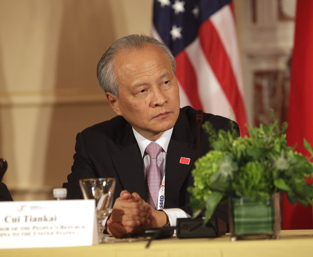 Cui Tiankai, Chinau00e2u20acu2122s Ambassador to the US in Washington March 13, 2020. u00e2u20acu201d AFP pic