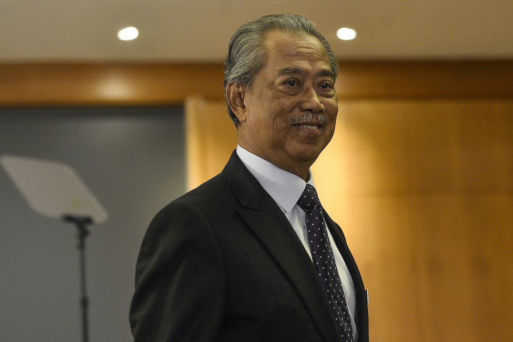 Prime Minister Tan Sri Muhyiddin Yassin speaks during a press conference in Putrajaya March 23,2020. u00e2u20acu201d Picture by Miera Zulyana