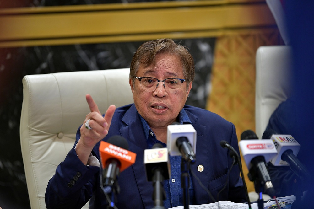 Sarawak Chief Minister Datuk Patinggi Abang Johari Openg speaks during a press conference in Kuching March 17, 2020. u00e2u20acu201d Bernama pic