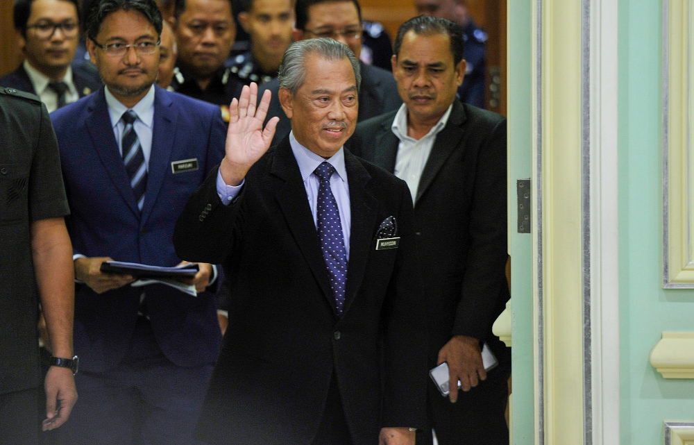 Prime Minister Tan Sri Muhyiddin Yassin during the announcement of the new Cabinet ministers at Perdana Putra in Putrajaya, March 9, 2020. u00e2u20acu201d Picture by Shafwan Zaidon