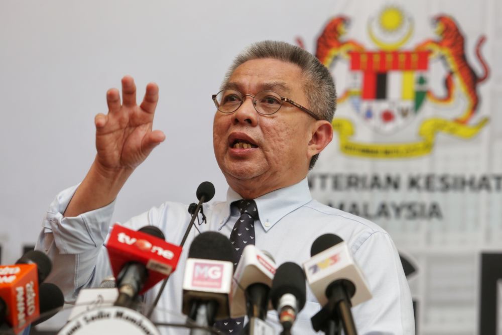 Health Minister Datuk Seri Dr Adham Baba speaks during a press conference in Putrajaya March 19, 2020. u00e2u20acu2022 Picture by Choo Choy May