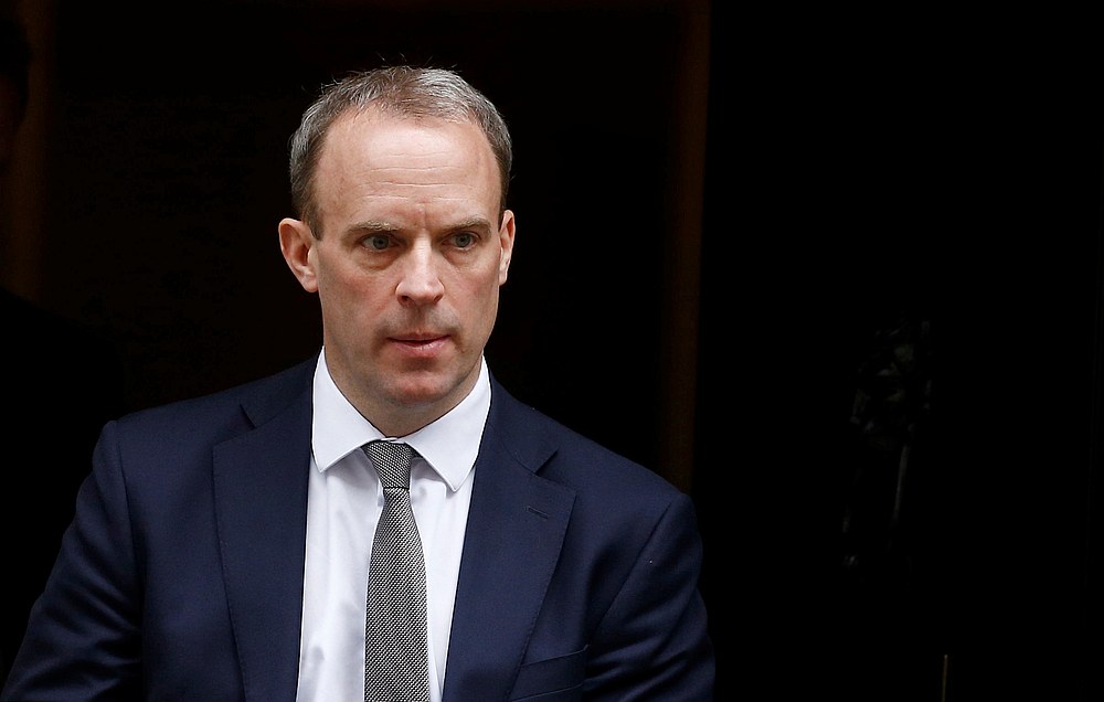 Britain's Secretary of State for Foreign affairs Dominic Raab is seen outside Downing Street, London March 17, 2020. u00e2u20acu201d Reuters pic