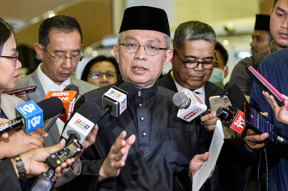 Health Minister Datuk Seri Dr Adham Baba speaks to the media during a walkabout at KLIA March 10,2020. u00e2u20acu201d Picture by Miera Zulyana